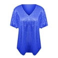 thumbnail image 1 of Womens Tops Short Sleeve s V Neck Plain Color Soft Loose Fitting Summer T Shirts Fashion Clothes Blouses Dressy Casual Women, 1 of 5