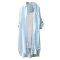 thumbnail image 1 of Womens Tops Short Sleeves Outdoor Ultra Soft Casual Tee Shirt Polyester Lightweight Soft Loose Button Design Chic Trendy Black Blue Outside Vacation Beach Dating Street 2Xl Sweaters For Women, 1 of 3