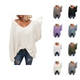 thumbnail image 1 of Womens Tops Off Shoulder Pullover Sweaters Casual Romantic Date Night Style Casual Oversized Pullover Sweater Soft Long Sleeve Crewneck Knit Top For Fall Winter Comfort Wear Cozy Loungewear, 1 of 5