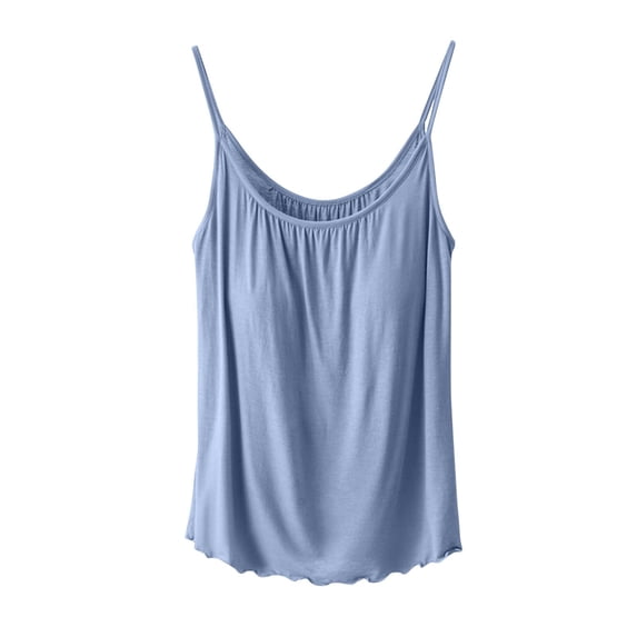 Womens Tops Sleeveless Tank Top With Built In Bras Shelf Bra Padded Casual Loose Fit Basic Shirt 3Xl Size Tank Tops for Women