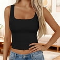 thumbnail image 1 of Womens Tops Slim Fit Cropped Tank Tops Ribbed Solid Cami Tops Workout Tank Tops for Women (Black L), 1 of 3