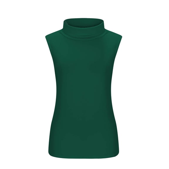 Womens Tops Slim Fit Turtleneck Blouse Sleeveless Solid Shirt Fashion & Casual Style Suitable For Daily Wearing Soft & Comfortable Easy To Match With Outfits 1X T-Shirt Plus Size Fall Tops