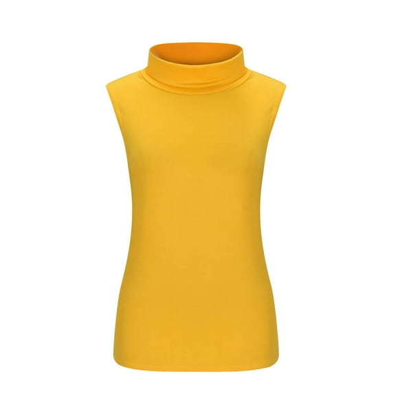 Womens Tops Slim Fit Turtleneck Blouse Sleeveless Solid Shirt Fashion & Casual Style Suitable For Daily Wearing Soft & Comfortable Easy To Match With Outfits 1X T-Shirt Plus Size Fall Tops