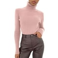 thumbnail image 1 of Womens Tops Soft Slim Fit Lightweight Long Sleeve Turtleneck Knitted Warm Pullover Sweater Undershirt One Size Sweaters For Women, 1 of 9