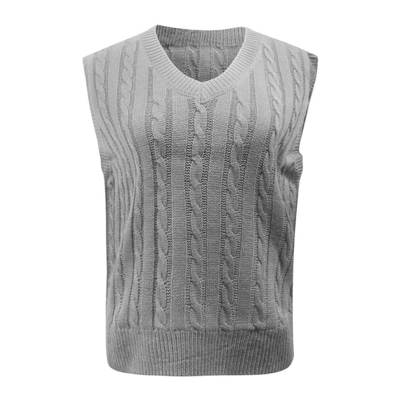 Womens Tops Solid Color Knit Vest Pullover V Neck Sleeveless Sweater Acrylic Fiber Material Regular Version Navel-Length 1Pc Vest Plus Size Fall Tops