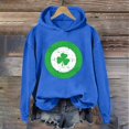 thumbnail image 1 of Womens Tops St. Patrick's Day Round Neck Long Sleeved Casual Printed Loose Hooded Sweatshirts Blue M, 1 of 3