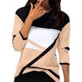 thumbnail image 1 of Womens Tops Striped Printed V Neck Seven Quarter Sleeve T Shirt Top Blouses For Women, 1 of 5
