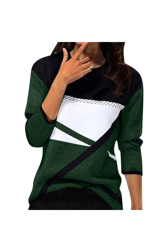 Womens Tops Striped Printed V Neck Seven Quarter Sleeve T Shirt Top Blouses For Women