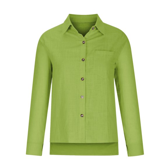 Womens Tops Stylish Casual Lapel Tie Long Sleeve Shirt for Women for Spring and Summer Seasons Versatile Pocket Design Ideal for Everyday Wear and Formal Occasions