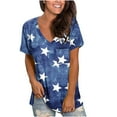 thumbnail image 1 of Womens Tops Summer 2022,Women's V Neck T Shirt Summer American Flag Tunic Tops Casual Short Sleeve Patriotic Flowy Blouse Shirt, 1 of 6