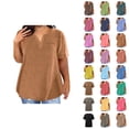 thumbnail image 1 of Womens Tops Summer Blouses for Women Plus Size Fashion Casual Spring Summer Short Sleeve V-Neck Blouses & Shirts Tunic Tops, 1 of 7