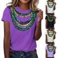 thumbnail image 1 of Womens Tops Summer Casual Fashion Printed Short Sleeved Round Neck T Shirt Top For Trendy Flowy Tees, 1 of 4