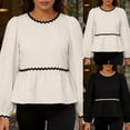 thumbnail image 1 of Womens Tops Summer Casual Tshirts Plus Size with Bow Tie Detail Floral Lace Trim Puff Sleeve Blouse Casual Elegant Tunic Shirt, 1 of 8
