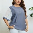 thumbnail image 1 of Tbopshirt Womens Tops,Women Casual T-shirt Plus Size Buttons Round Neck Short Sleeve Pullover Blouse Tops, 1 of 5