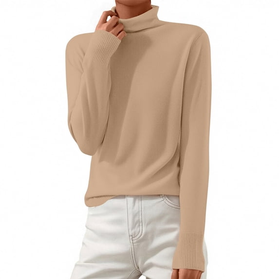 Womens Tops Sweaters Turtleneck Long Sleeve Pullover Casual Knitted Pullover Wool Warm Cozy Tops Fall Winter Clothes