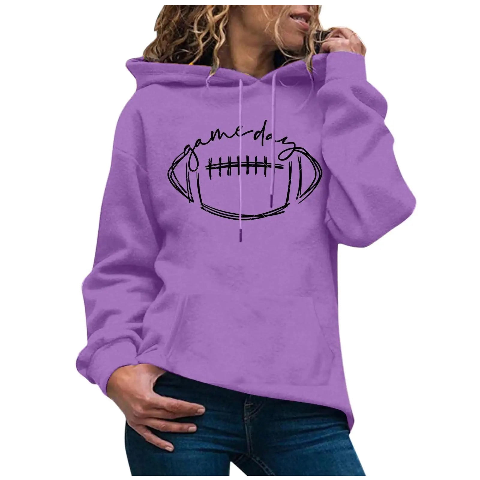 Womens Tops Sweatshirts For Women Oversized Drop Shoulder Pullover Hoodie Tops Long Sleeve Loose