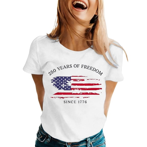 Womens Tops T-Shirts Graphic Print Anniversary Lettering Short Sleeve Going Out Shirts