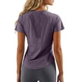thumbnail image 1 of Womens Tops T-Shirts Lightweight Breathable Yoga Slim Fit Athletic Short Sleeve Running Boho Shirts, 1 of 7