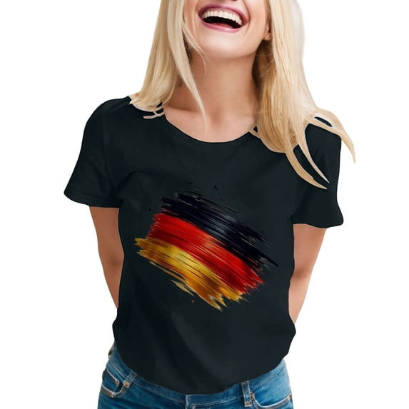 Womens Tops T-Shirts Printed Relaxed Fit Short Sleeve Crewneck Modern Graphic Going Out Shirts
