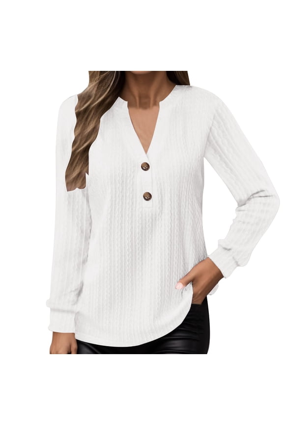 Womens Tops T Shirts Solid Color Large Loose V Neck Casual Loose Single Plain Tees Blouses White M