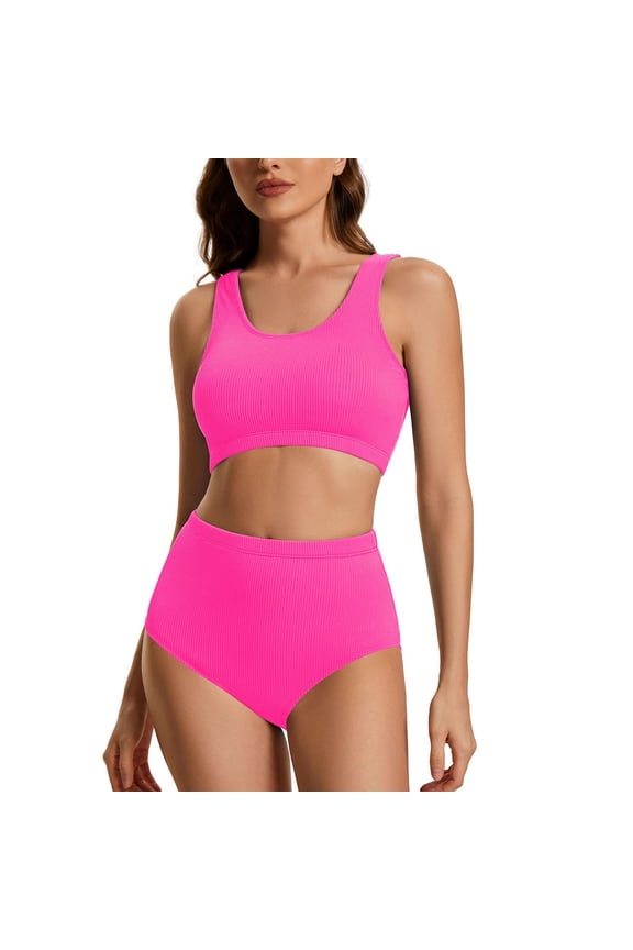 Womens Tops T Shirts Solid Color Long Sleeve Crewneck Crop Tight Slim Fit Yoga Long Sleeve Basic Plain Tees Blouses Hot Pink M