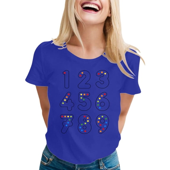 Womens Tops T-Shirts Unisex Digital Graphic Print Crew Neck Short Sleeve Going Out Shirts