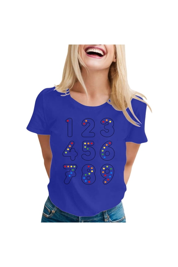 Womens Tops T-Shirts Unisex Digital Graphic Print Crew Neck Short Sleeve Going Out Shirts