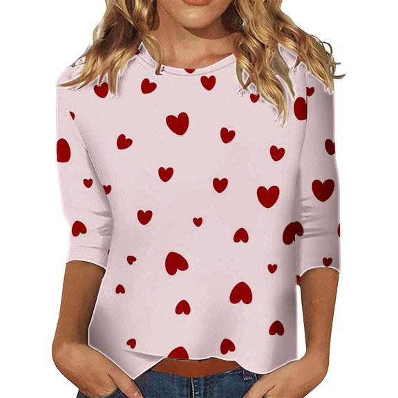 Womens Tops Tees For Women Women's Fashion Casual Round Neck Long Sleeve Printed T Shirt Top T-Shirts For Women