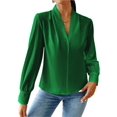 thumbnail image 1 of Womens Tops Trendy 2025 Long Sleeve Shirts Blouses Dressy Casual Spring Summer Business Outfits Green M, 1 of 9