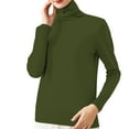 thumbnail image 1 of Womens Tops Turtleneck Knitted Top Polyester-Cotton Blend Elastic Bottom Slim Fit Soft Comfortable Autumn Winter Daily Wear L Sweaters For Women, 1 of 4