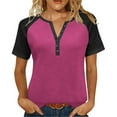 thumbnail image 1 of Womens Tops Under $10 Short Sleeve Tops for Women Workout Jersey Shirts Baseball Style Raglan Tshirts Casual Color Block V Neck Tees, 1 of 8