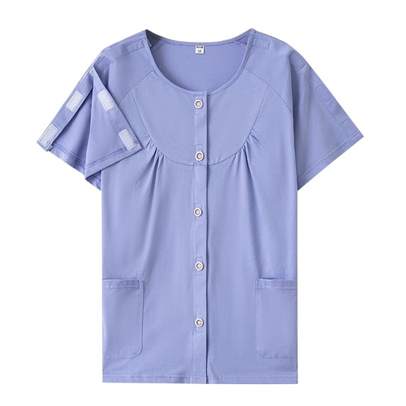 Womens Tops Under $10 Women Post Shoulder Surgery Recovery Shirts, Summer Short Sleeve Tear Away Tops,Recovery Tops for Arm Broken
