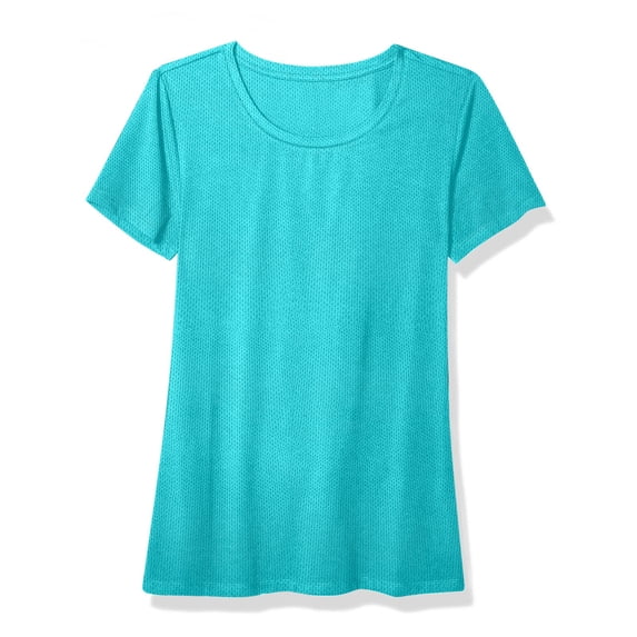 Womens Tops Under $10 Women's Classic Crew Neck Short Sleeve Tee Light Blue M