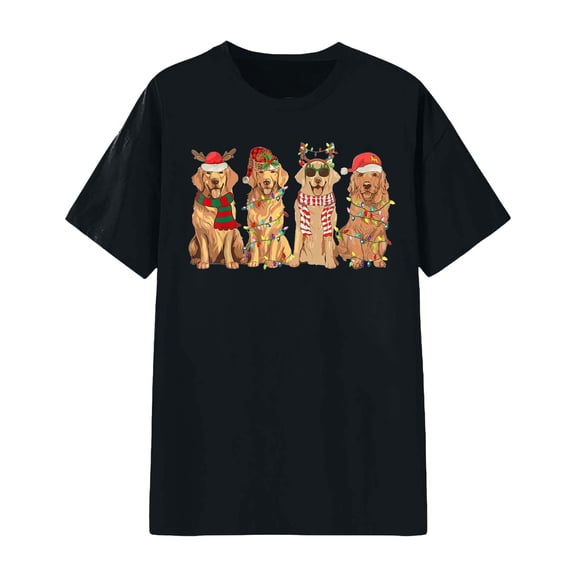 Womens Tops Unisex Graphic Print Short Sleeve Crew Neck Soft Ladies Vacation Clothes,Black,M