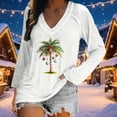 thumbnail image 1 of Womens Tops V Neck Long Sleeve Christmas Blouses Holiday Party Wear Loose Fit Pullover Comfort Xmas Holiday Pullover Tops, 1 of 6
