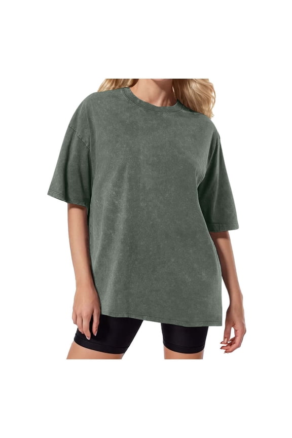 Womens Tops Washed Distressed Retro T Shirt Oversized Short Ladies Long Sleeve Lightweight Tops Puffy Shirts Women Womens Tops Long Sleeve Sweatshirt Silk Rayon Blouse Fleeced Lined Army Green XL