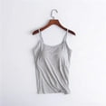thumbnail image 1 of Womens Tops With Chest Pads One Camisole Thin Straps Underwear Sports Bottoming Shirt Tank Top for Women Plus Size Tops for Women Gray Modal 6XL, 1 of 4
