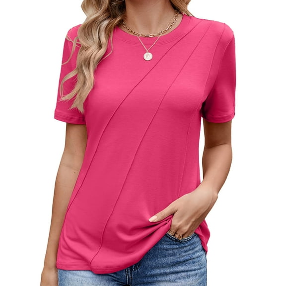 Womens Tops Women 2025 Spring Short Sleeve Shirts Blouses Casual Business Pleated Work Tshirts Shirts for Women
