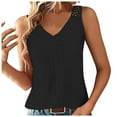 thumbnail image 1 of Womens Tops Women Fashion Solid Casual Sexy Vest Back Hollowed Lace Top T Shirt Workout Tops Large Woman Shirt Thin Tee Shirts Short Sleeve Athletic Top Womens Long Sleeve T Shirts plus Loose Black M, 1 of 6