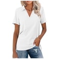 thumbnail image 1 of Womens Tops Women Short Sleeve V Neck Summer Casual Work Basic Tees White Summer Shirts Tops L, 1 of 7