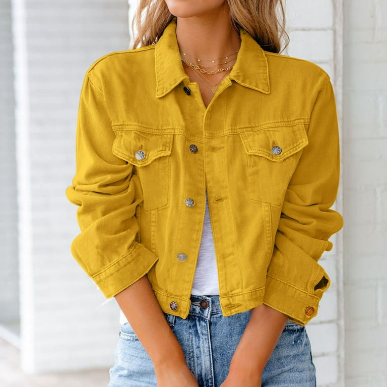 Womens Tops Women Vintage Button Down Distressed Short Denim Jean