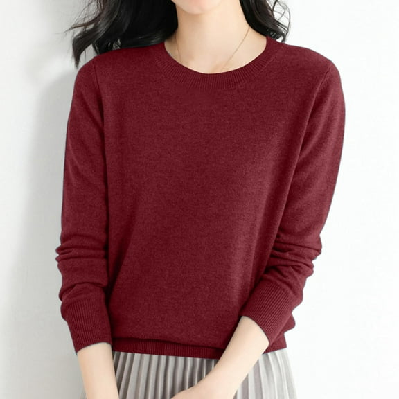 Womens Tops Women's Fashion Casual Long Sleeve Soft Comfort Knit Top