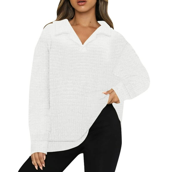 Womens Tops Women's Fashionable Casual Loose Solid Color Corn Checker Hoodie