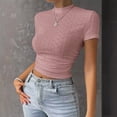 thumbnail image 1 of Womens Tops Women's Fashionable and Simple Crop Top with Exposed Navel High Neck Mesh Versatile Top Shirts for Women, 1 of 5