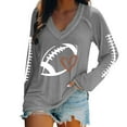 thumbnail image 1 of Womens Tops Women's Football Lover Casual V Neck Long Sleeve T Shirt, 1 of 4