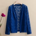 thumbnail image 1 of Womens Tops Women's Lightweight Lace Open Front Solid Color Casual Cardigan Autumn Beach Cover Up Blue, 1 of 3