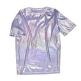 thumbnail image 1 of Womens Tops Women's Long Sleeve T Shirts Ladies Shirt Long Sleeve Compression Shirt Women Running Tops Women Shirts Workout Women's Fashion Casual Thin Base Bright Silk Shiny Round Ne Light Purple 4XL, 1 of 4