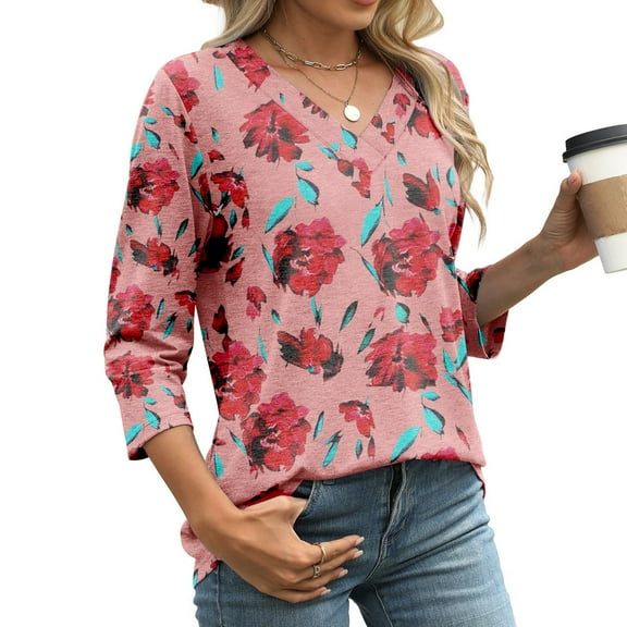 Womens Tops Women's Short Sleeved Solid Color Pocket V Neck Loose T Shirt Top Shirts for Women