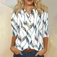 thumbnail image 1 of Womens Tops Womens 3/4 Length Sleeve Tops Casual Summer Shirts Loose Fit Three Quarter Length Sleeve Blouses Shirts for Women, 1 of 5
