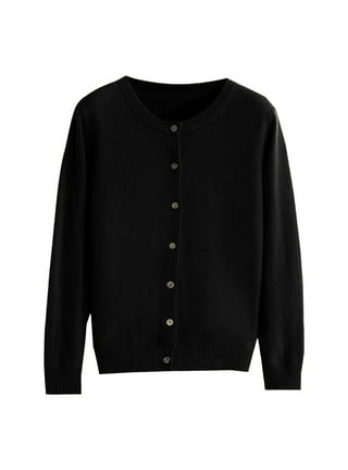 Black button up sweater women's best sale